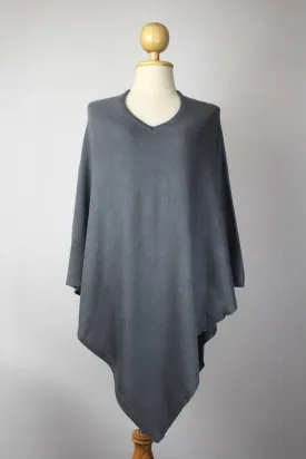 100% Cashmere Slate Gray Women's Poncho