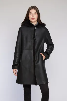 7271HD Easy Body  Shearling  with Hood   $750.00   onlyBurnt Umber  SOLDOUT