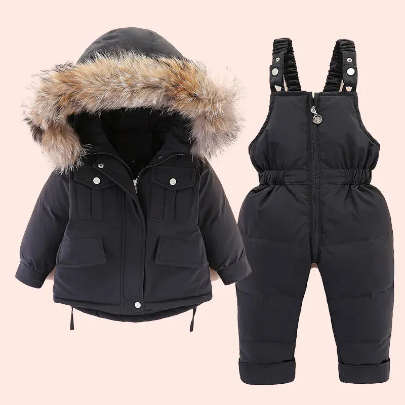 Baby Girl winter down jacket and jumpsuit