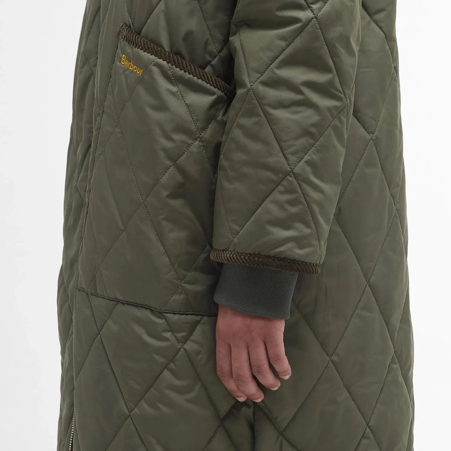 Barbour Rhea Quilted Jacket In Deep Olive/Ancient Tartan