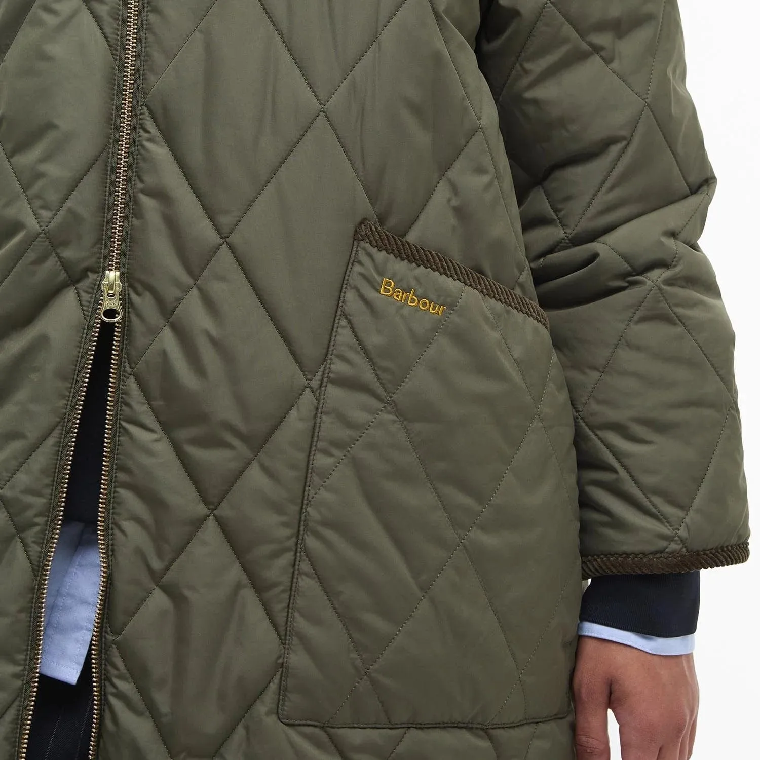 Barbour Rhea Quilted Jacket In Deep Olive/Ancient Tartan