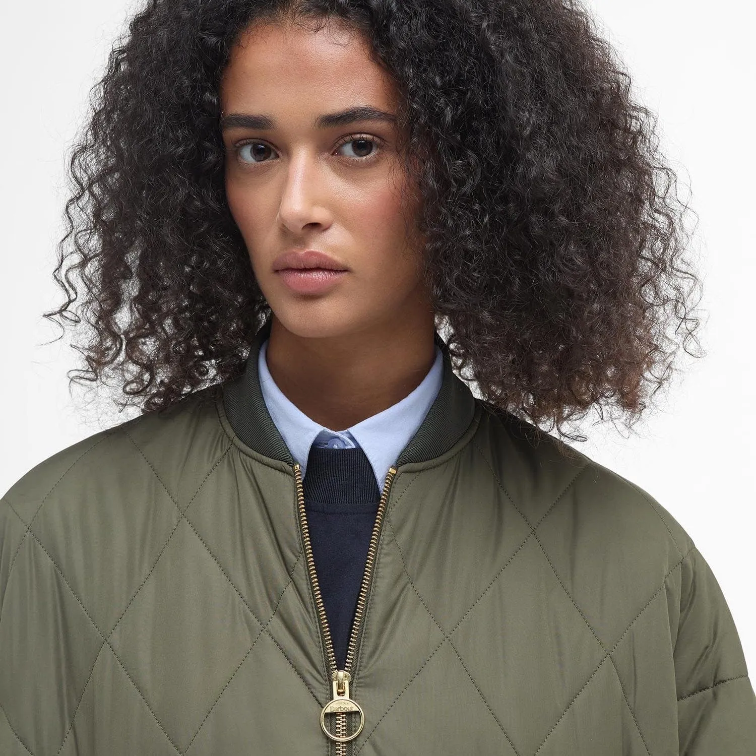 Barbour Rhea Quilted Jacket In Deep Olive/Ancient Tartan