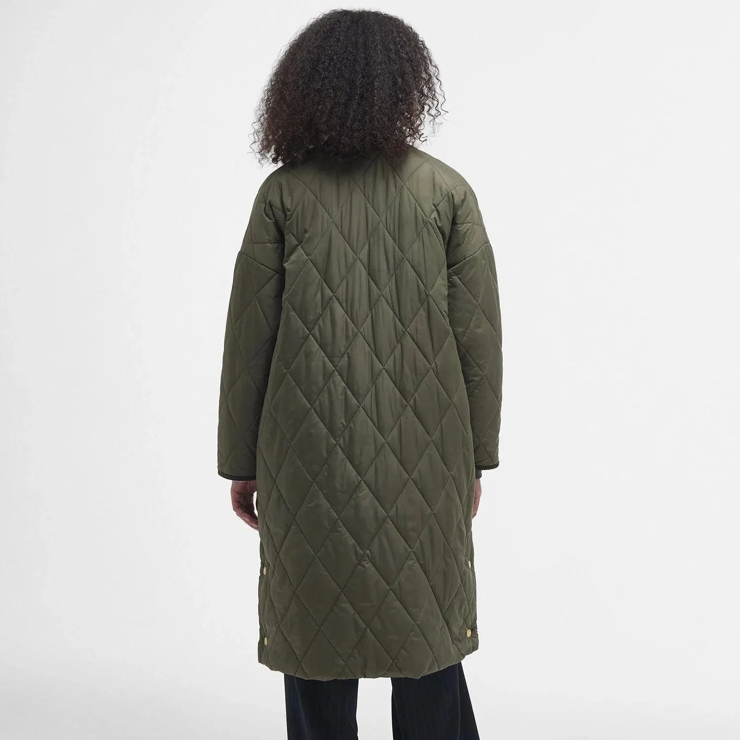 Barbour Rhea Quilted Jacket In Deep Olive/Ancient Tartan