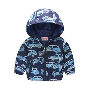 Boys Fur Collar Hooded Zipper Jacket