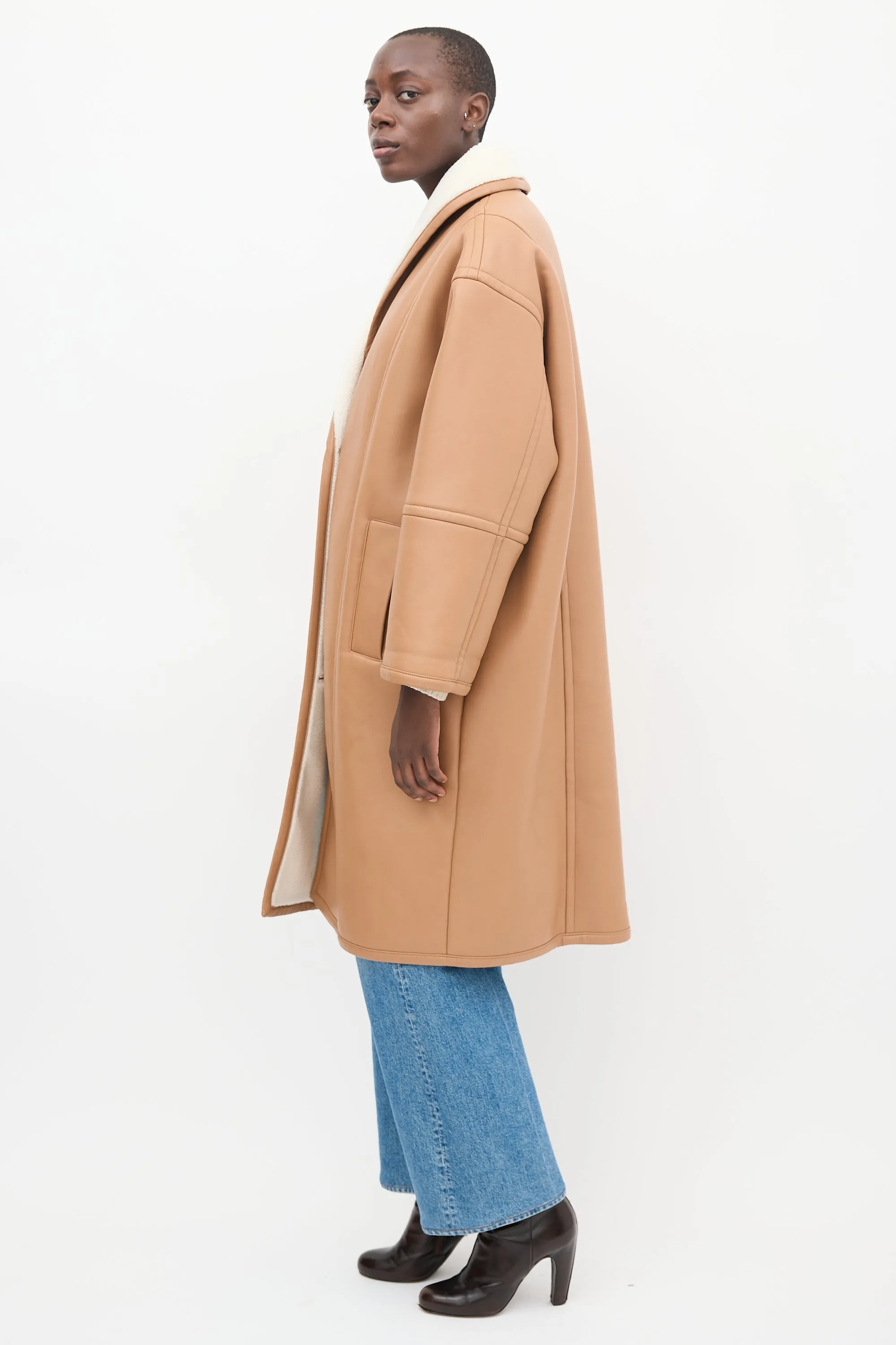 Brown Faux Leather Dolores Coat