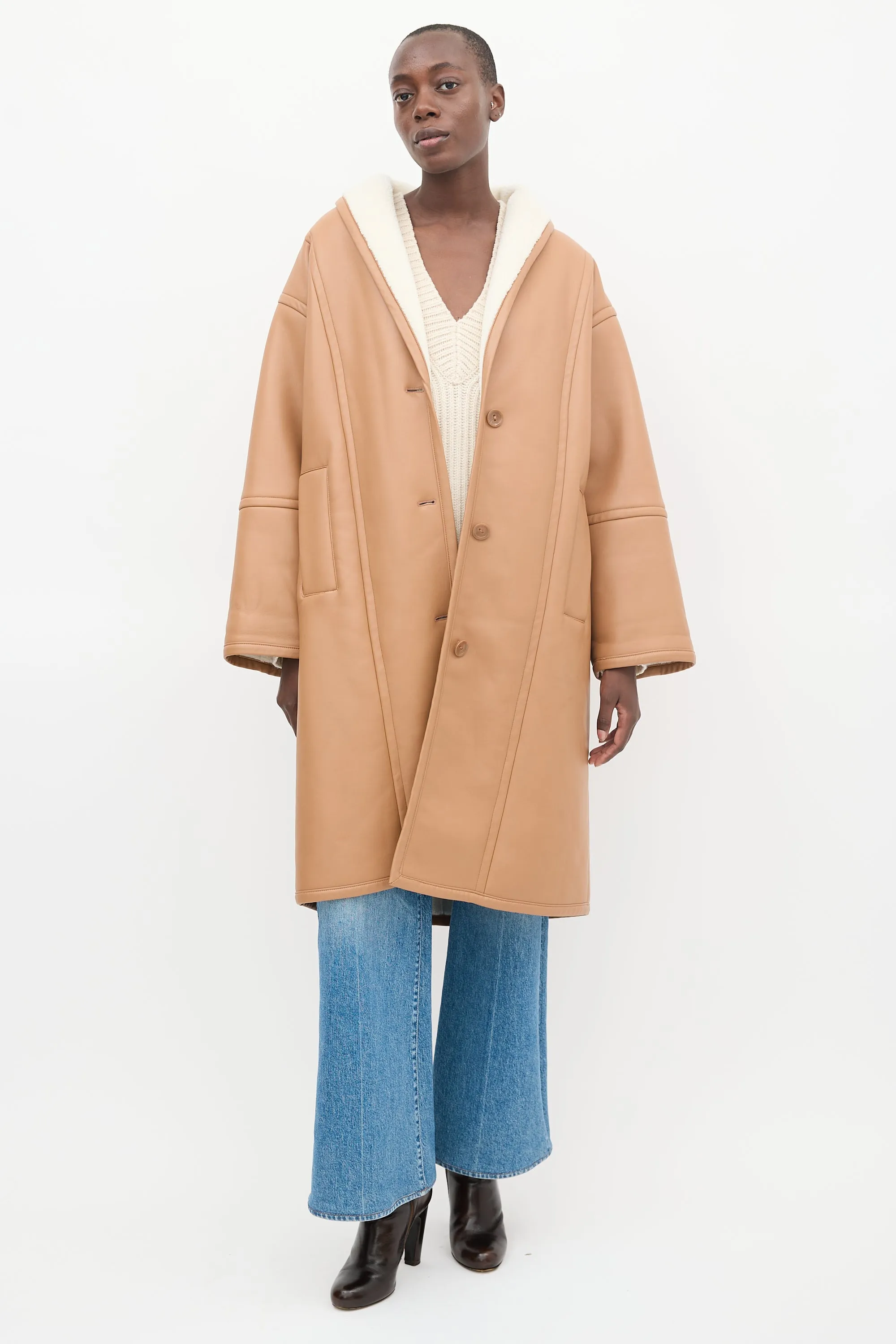 Brown Faux Leather Dolores Coat