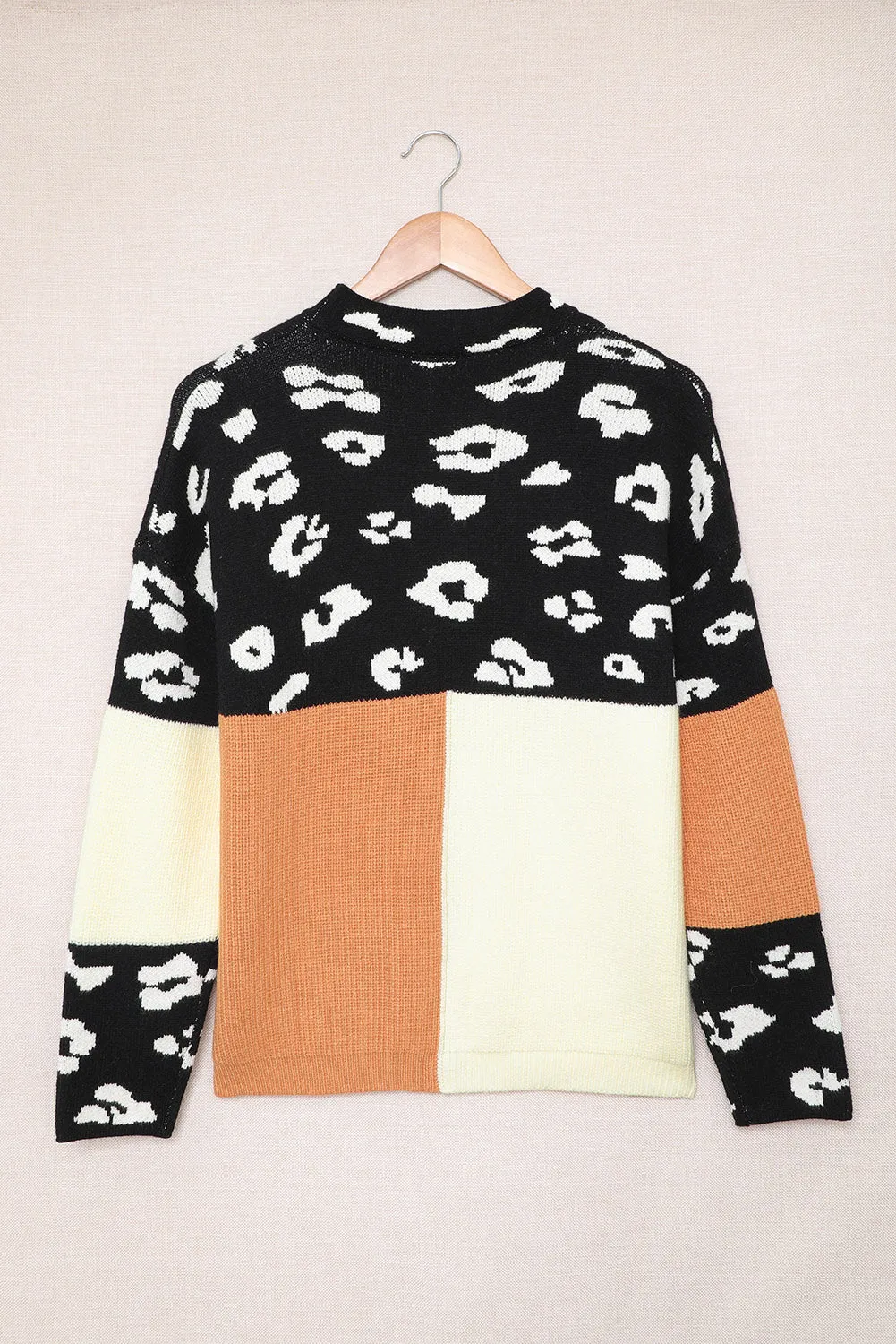Colorblock Mock Neck Sweater