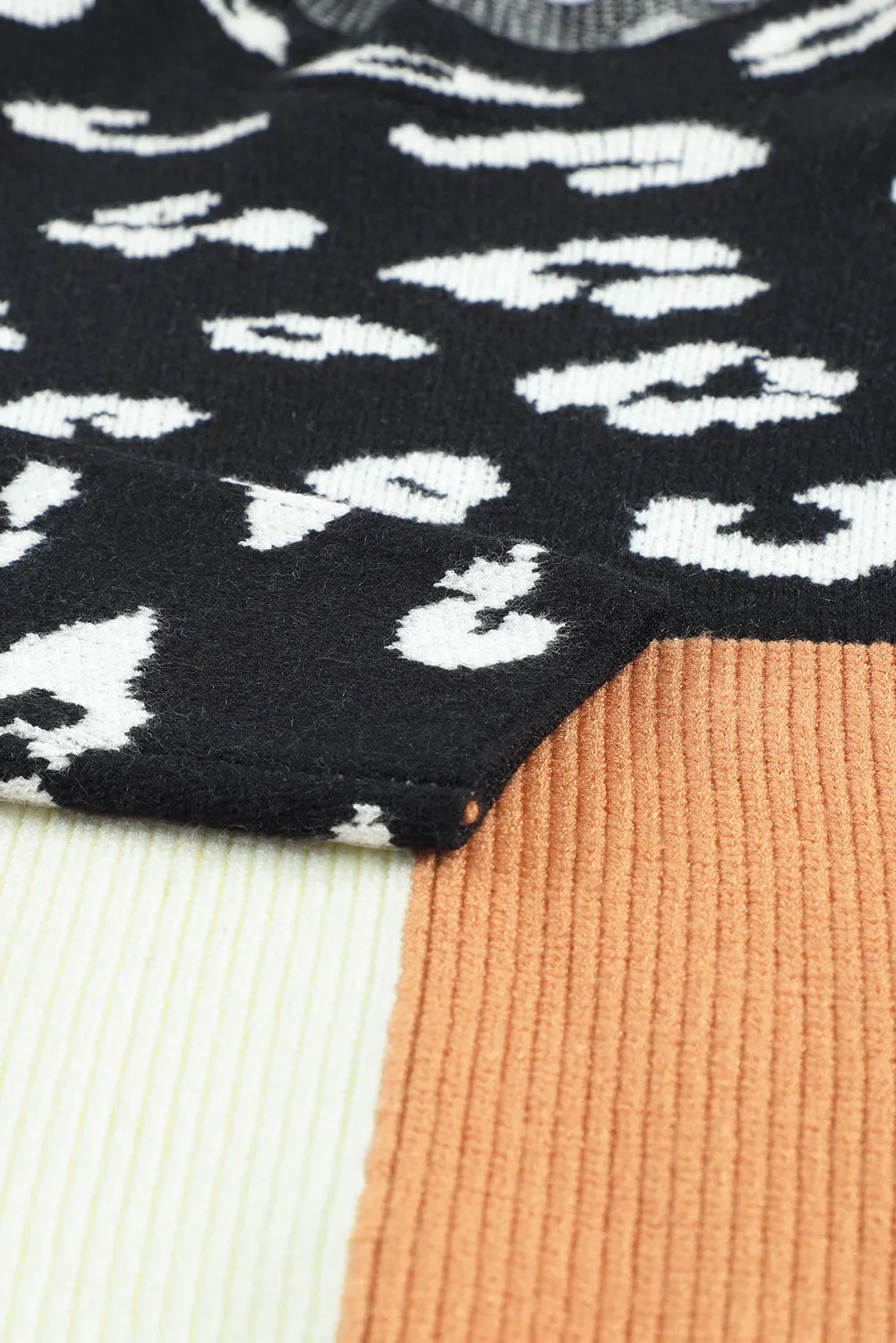 Colorblock Mock Neck Sweater