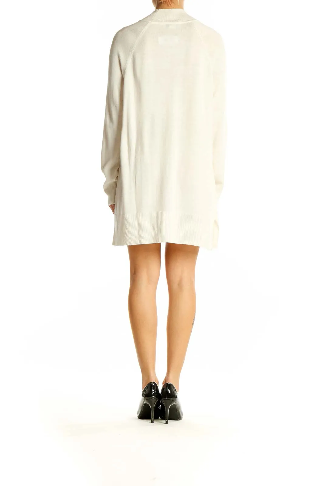 Cream Oversized Mock Neck Sweater Dress