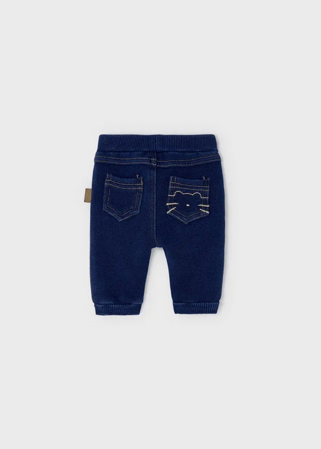 Dark Denim Fleece Lined Baby Sweatpants