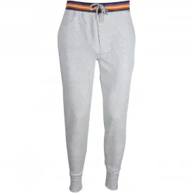 Fleece-Lined Artist Stripe Jogging Bottoms, Grey Melange