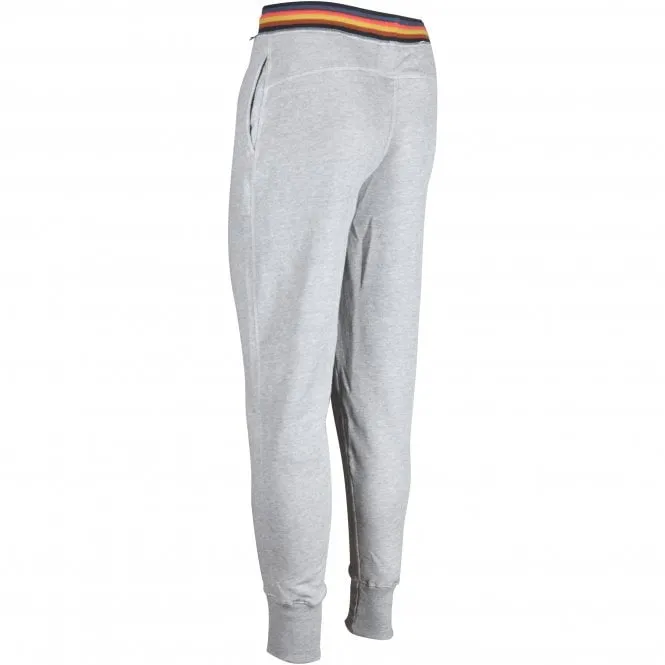 Fleece-Lined Artist Stripe Jogging Bottoms, Grey Melange