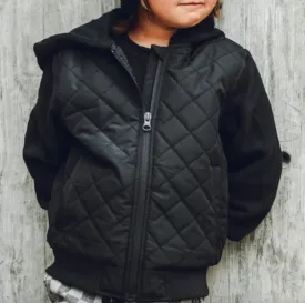 George Hats - Quilted Fleece Bomber Jacket in Black