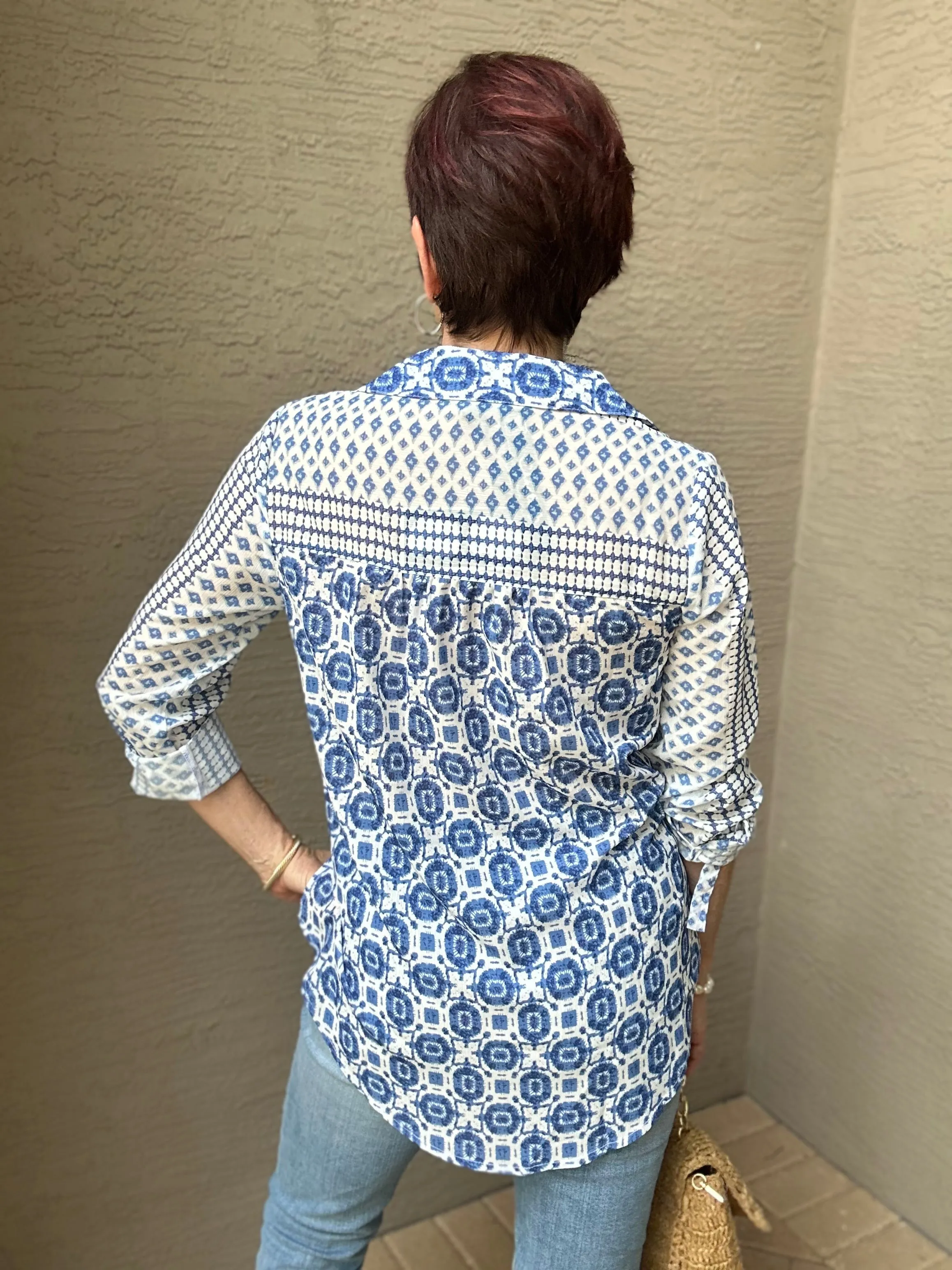 Grecian Long Sleeve Buttondown