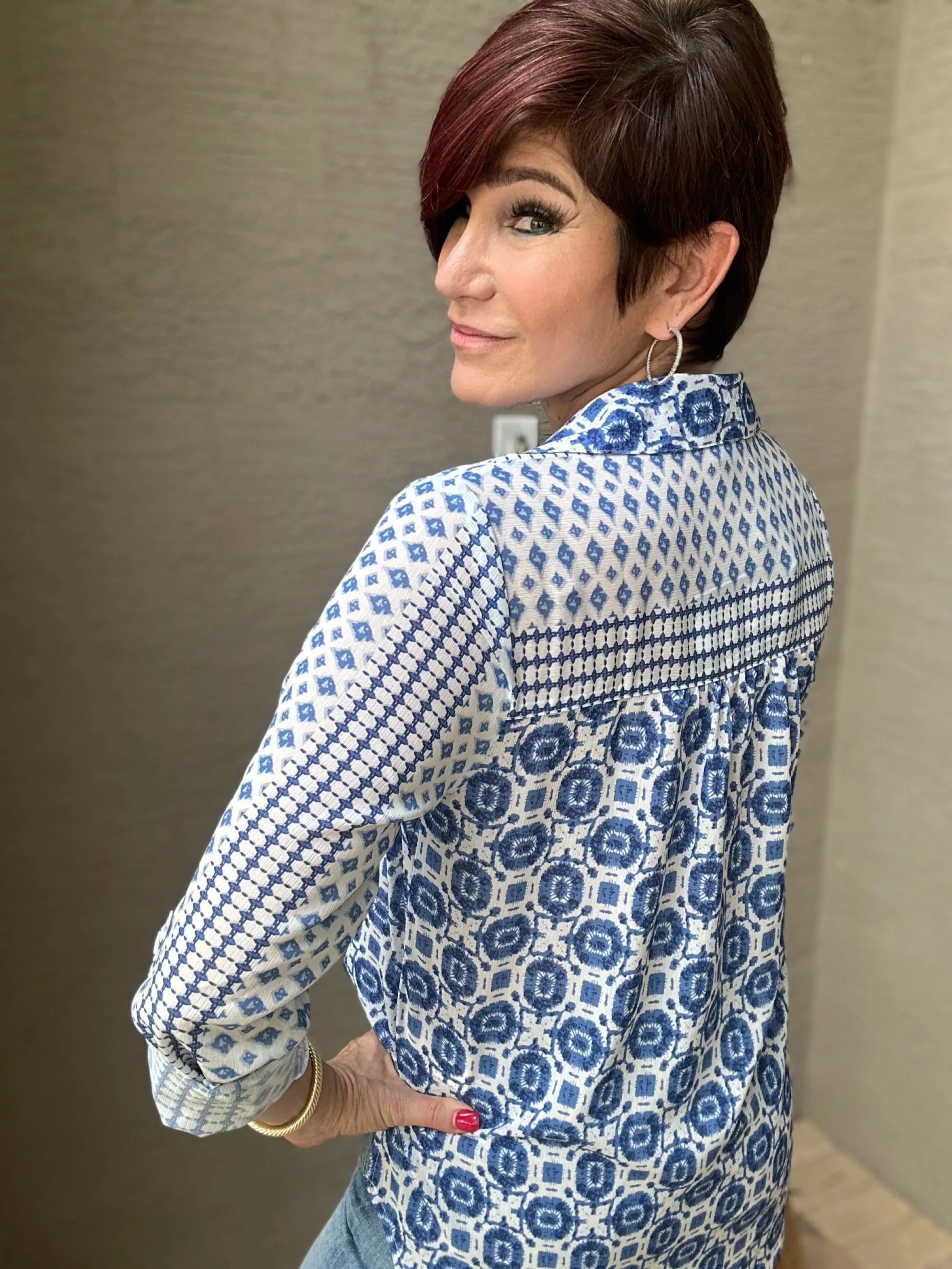 Grecian Long Sleeve Buttondown