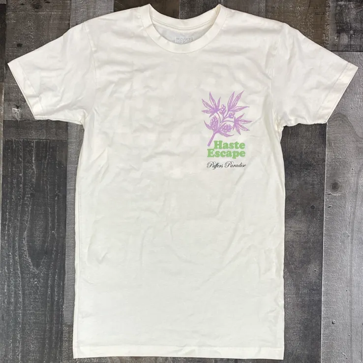 Haste Escape- puffers paradise ss tee (natural)