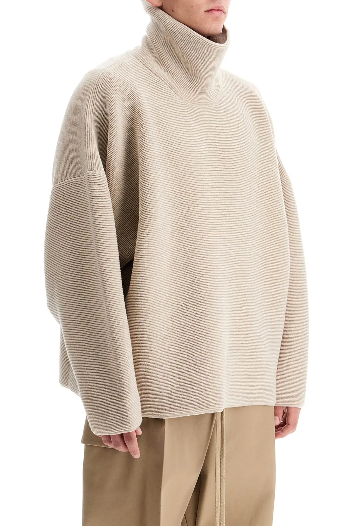 high-neck ottoman pullover