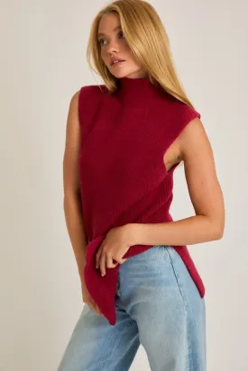 High Neck Sleeveless Sweater