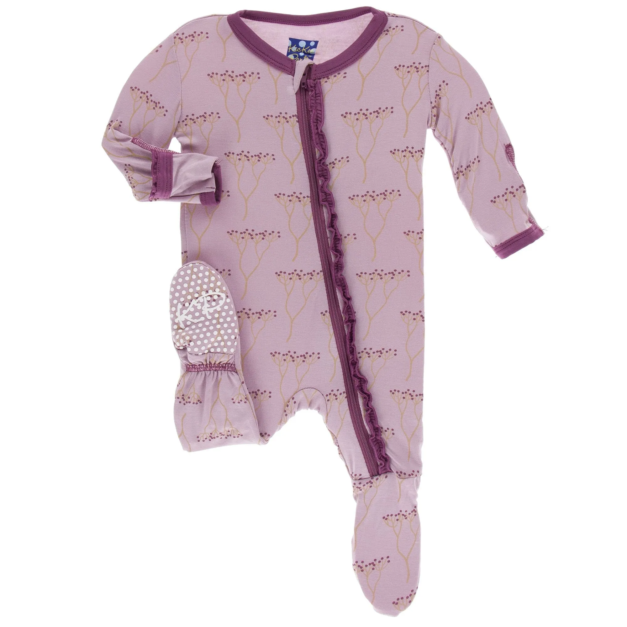 KicKee Pants - Muffin Ruffle Footie with Zipper in Cooksonia