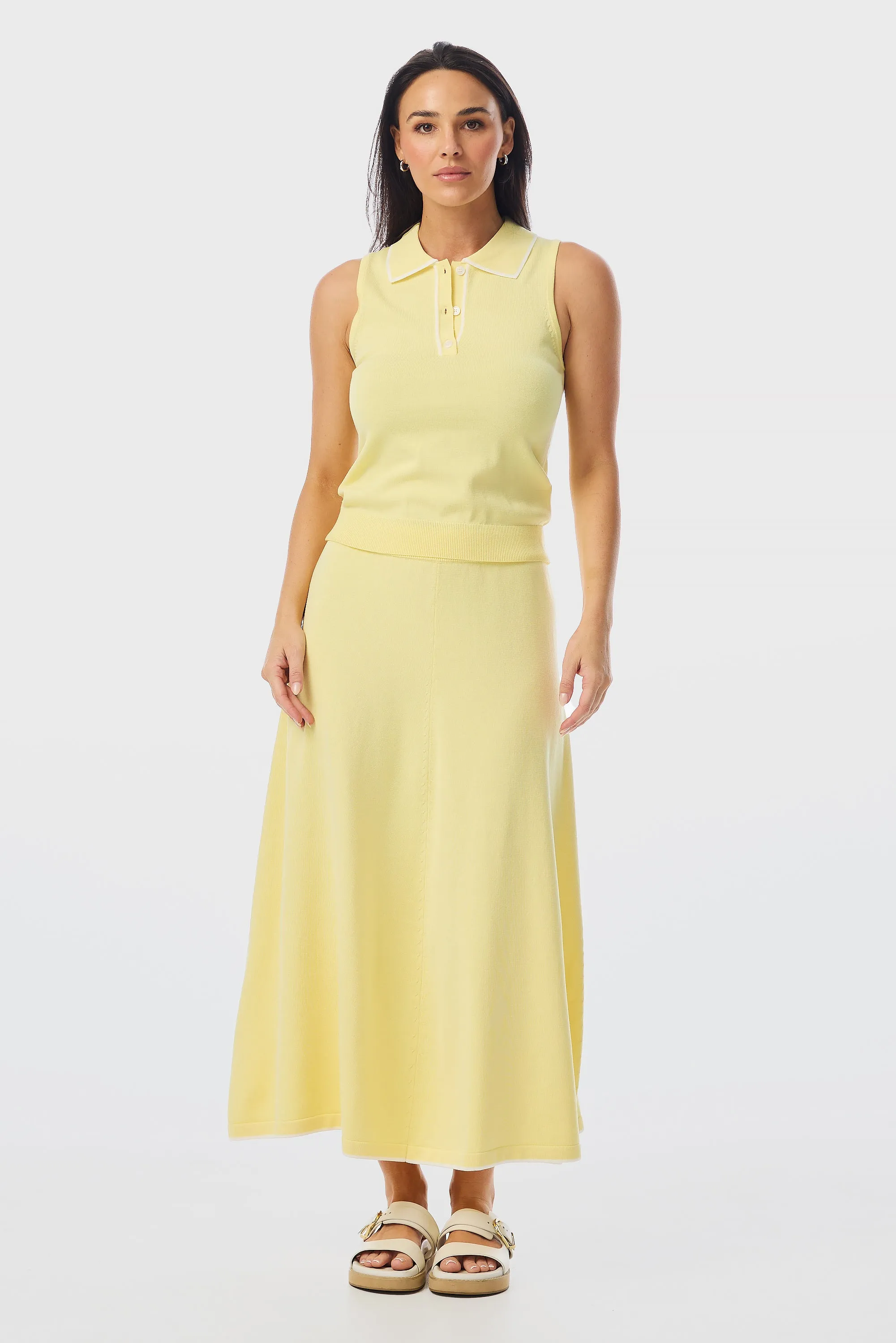 Knit Midi Skirt - Limoncello