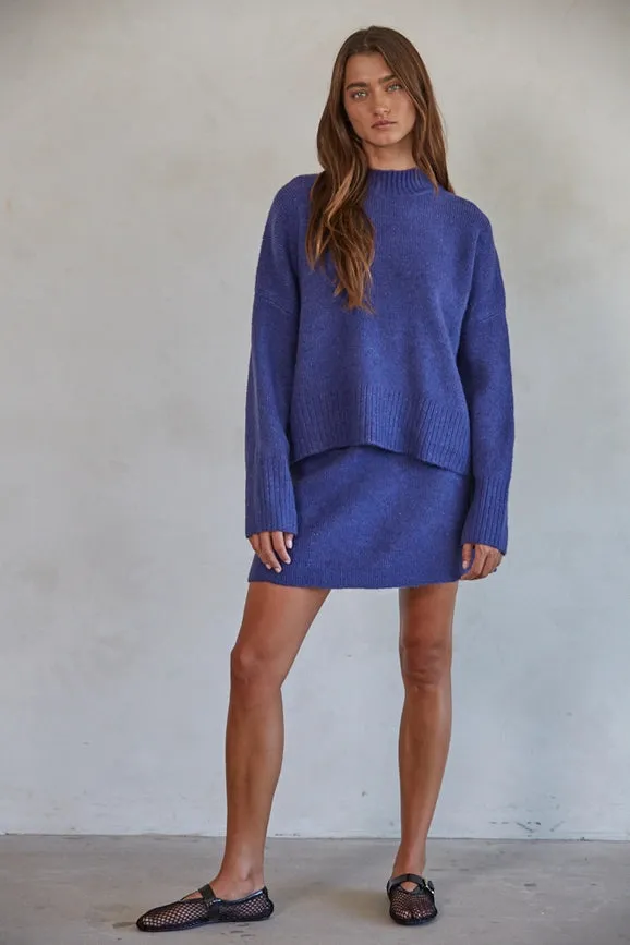 Knit Sweater Mock Neck Long Sleeve Top