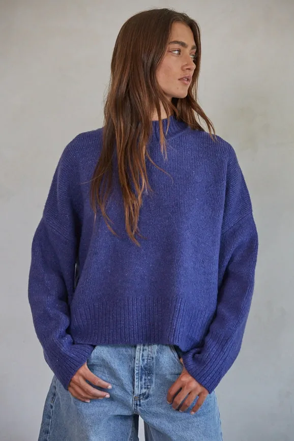 Knit Sweater Mock Neck Long Sleeve Top