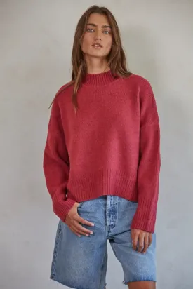 Knit Sweater Mock Neck Long Sleeve Top