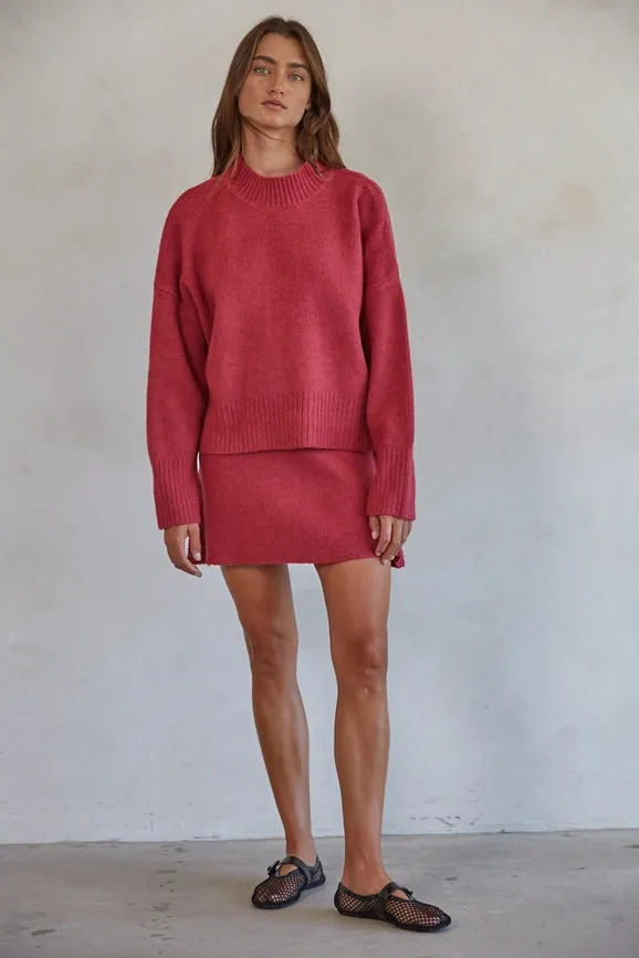 Knit Sweater Mock Neck Long Sleeve Top