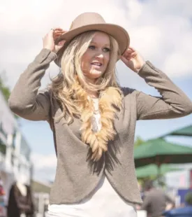 Luxury 100% Cashmere & Feather Trim Fitted Jacket in Olive By Feathers Of Italy One Of A Kind