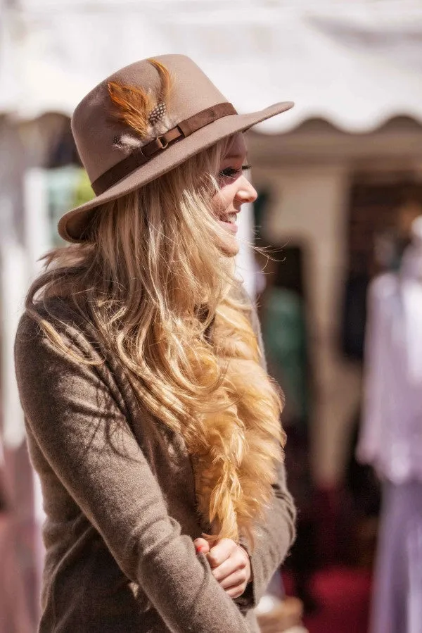 Luxury 100% Cashmere & Feather Trim Fitted Jacket in Olive By Feathers Of Italy One Of A Kind