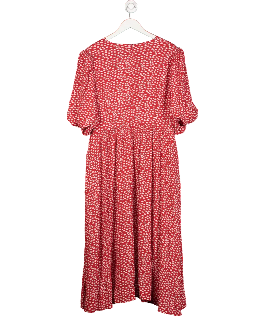 Mint Velvet Red Lip Print Midi Dress UK 18