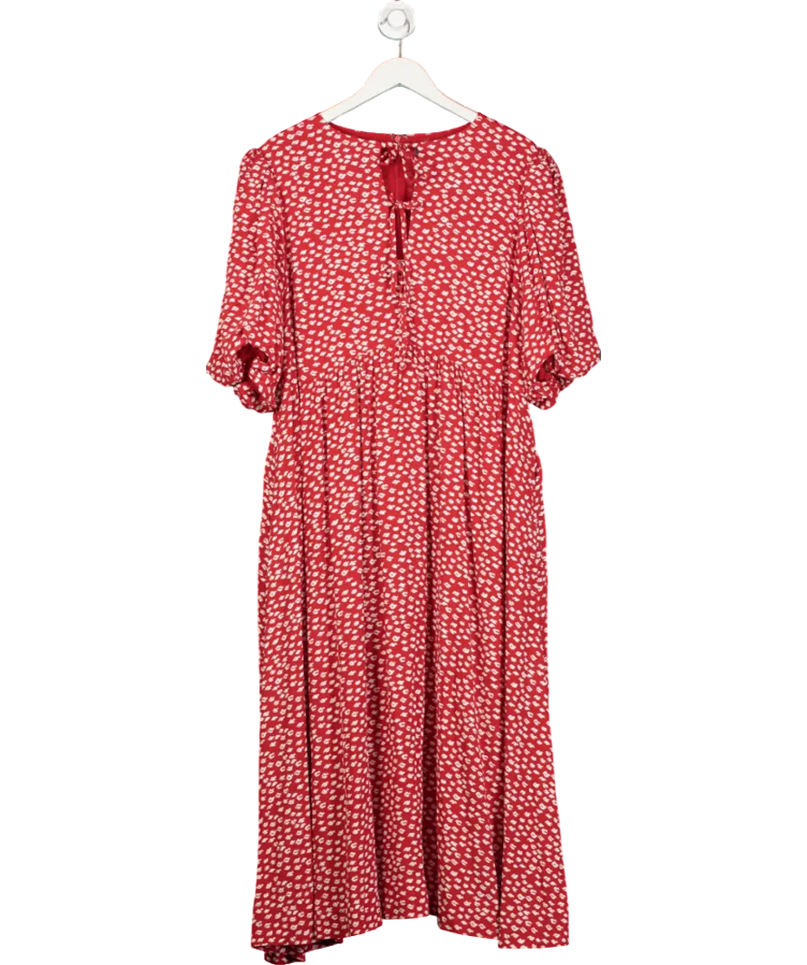 Mint Velvet Red Lip Print Midi Dress UK 18