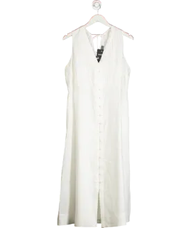 Mint Velvet White Linen Midi Dress UK 18