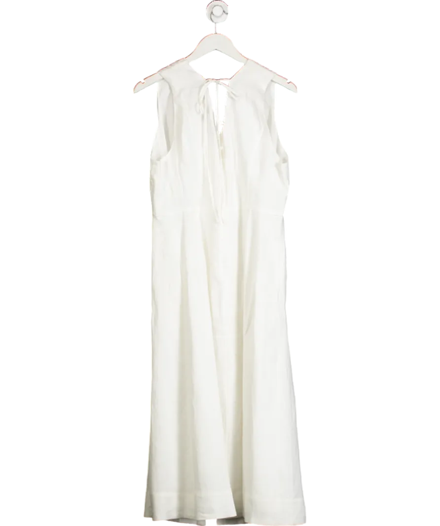 Mint Velvet White Linen Midi Dress UK 18