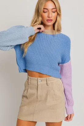 Mock Neck Colorblock Sweater