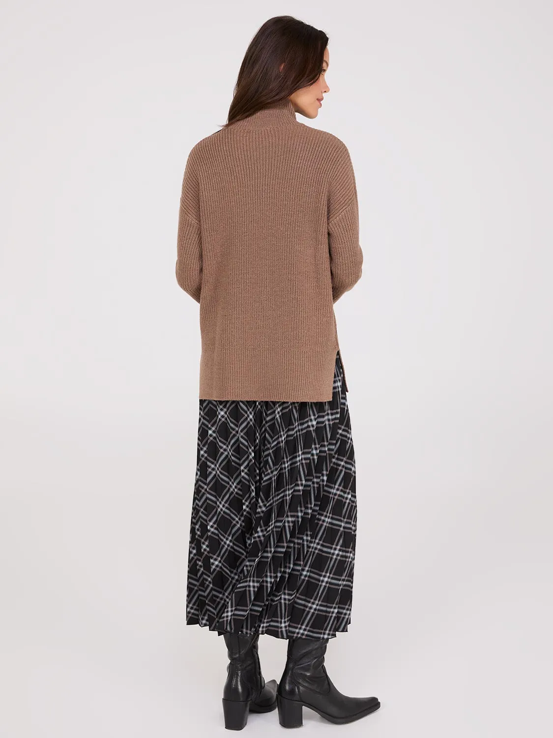 Mock Neck Shaker Stitch Sweater