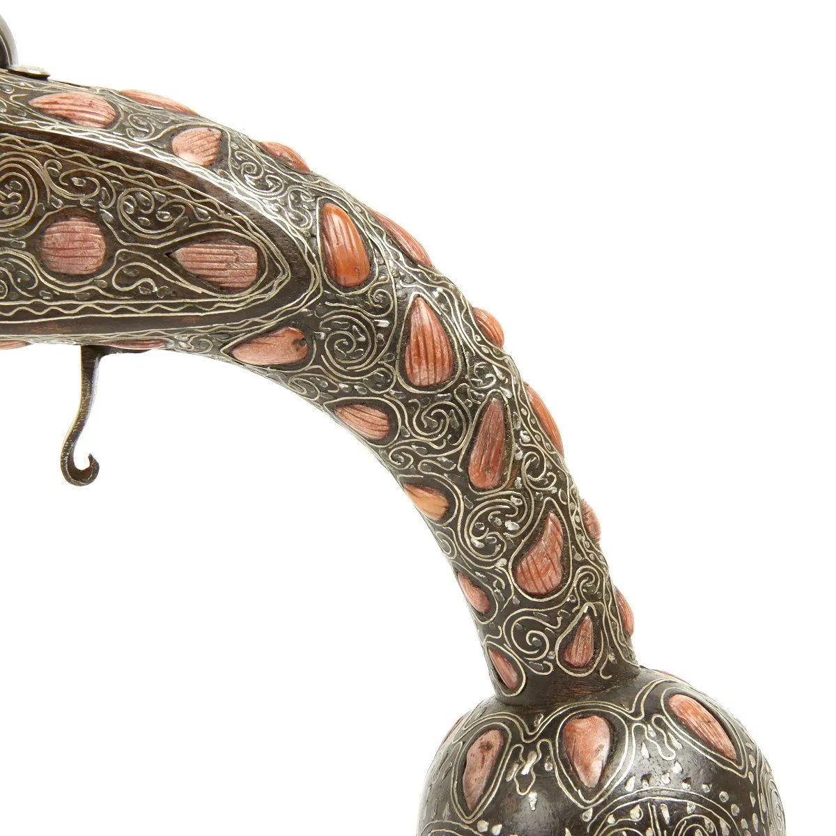Original Ottoman Empire 1815 Pair of Flintlock Ball Butted Pistols
