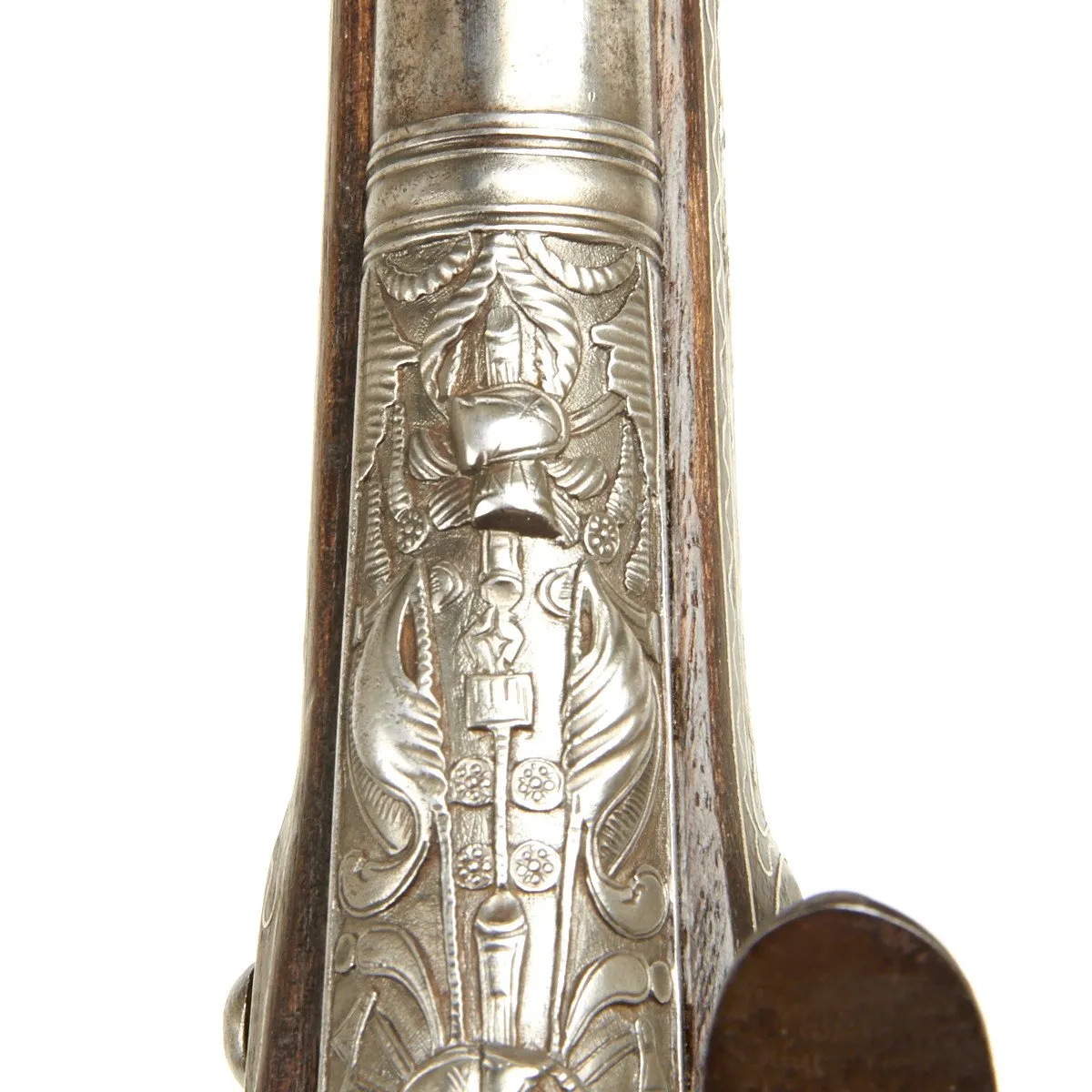 Original Ottoman Empire 1815 Pair of Flintlock Ball Butted Pistols