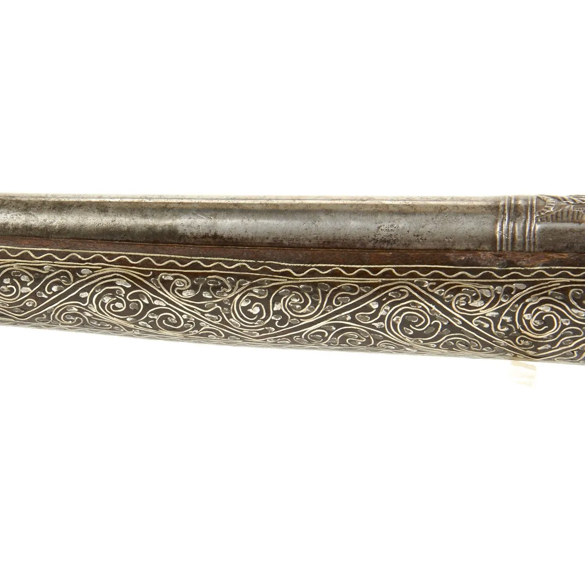 Original Ottoman Empire 1815 Pair of Flintlock Ball Butted Pistols