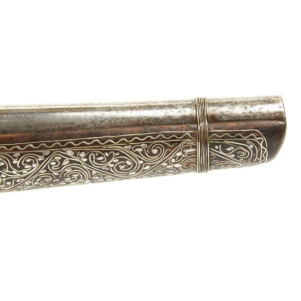 Original Ottoman Empire 1815 Pair of Flintlock Ball Butted Pistols
