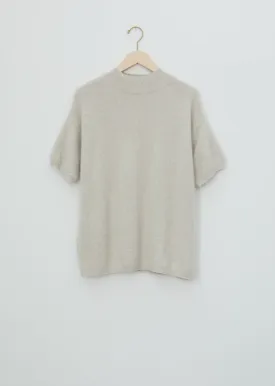 Pertusato Wool Short Sleeve Sweater — Stone