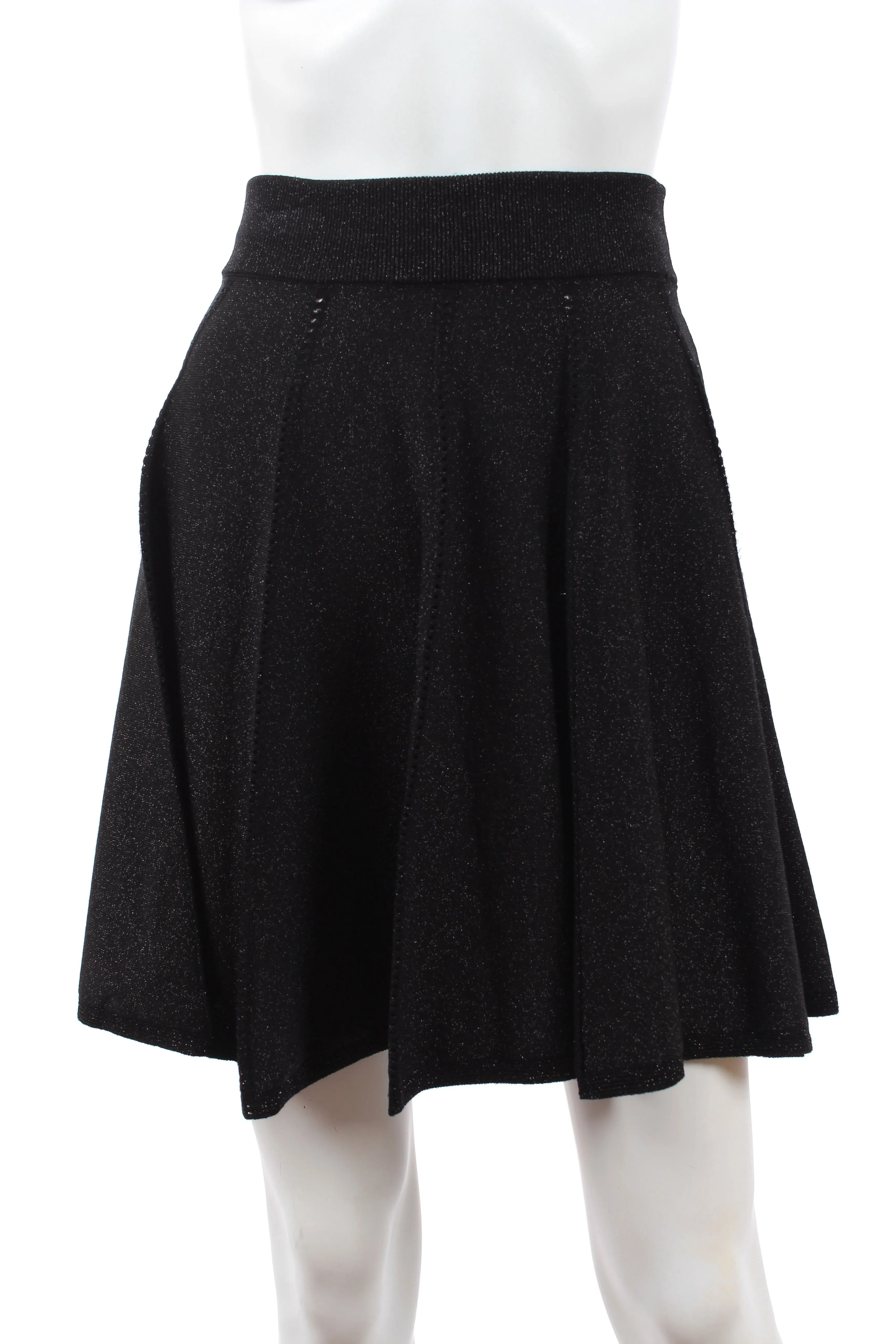 Philipp Plein 'Be My Dream' Lurex-Knit Perforated Mini Skirt