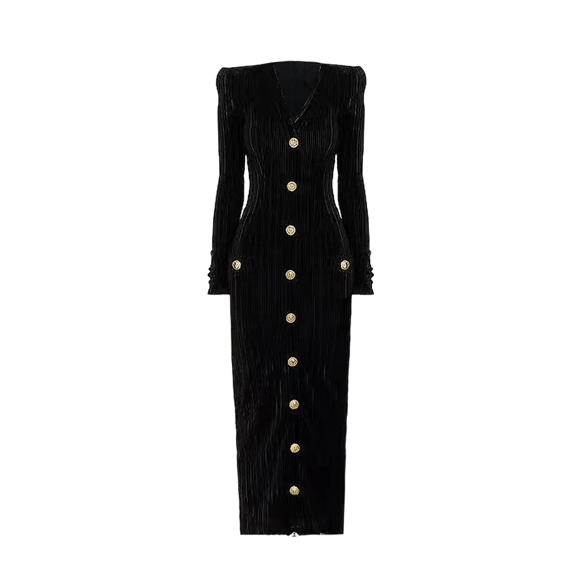 Pre Order:  Velvet Midi Bodycon Backzip Dress