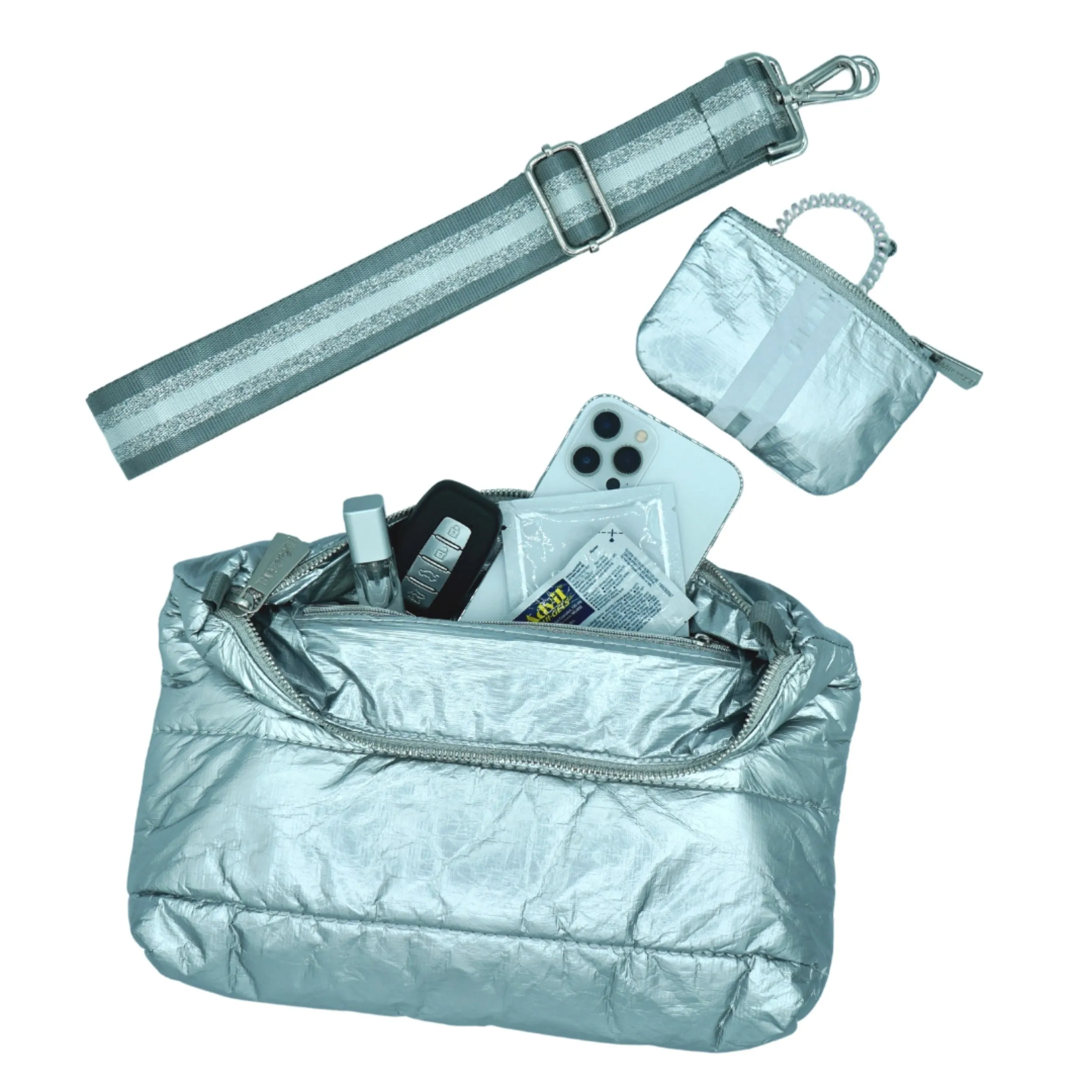 Puffer Purse in Silver