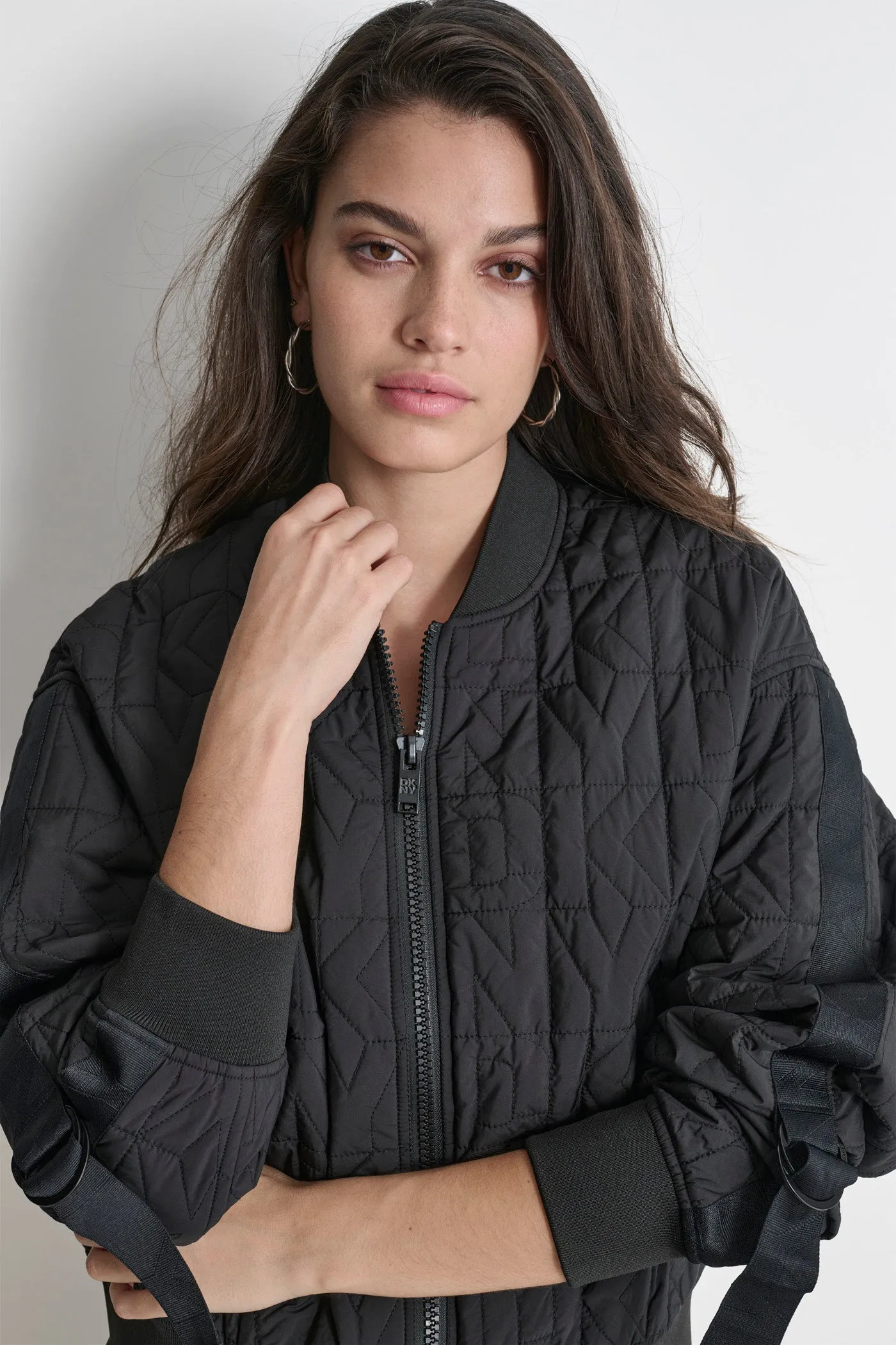 QUILTED LOGO BOMBER