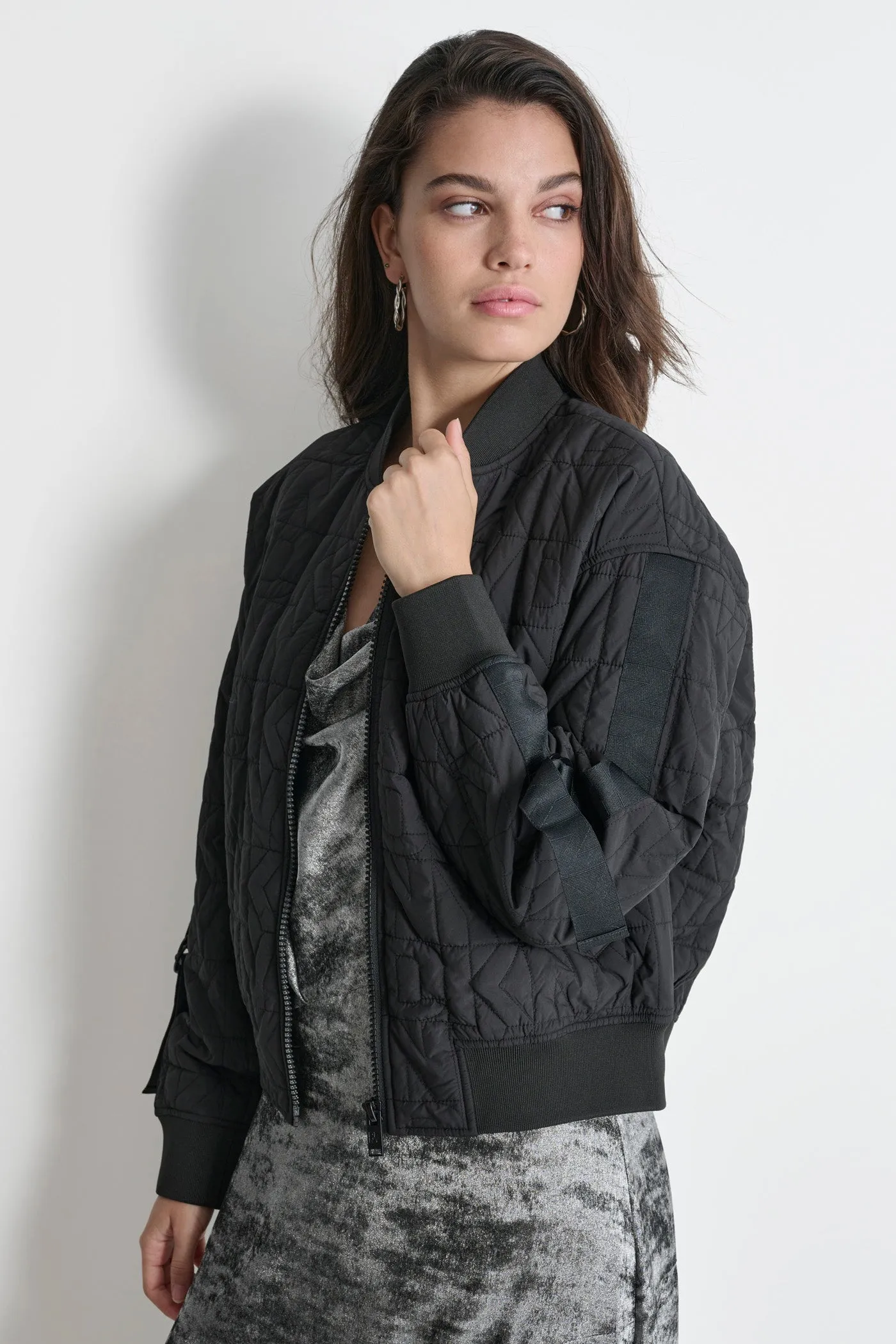 QUILTED LOGO BOMBER