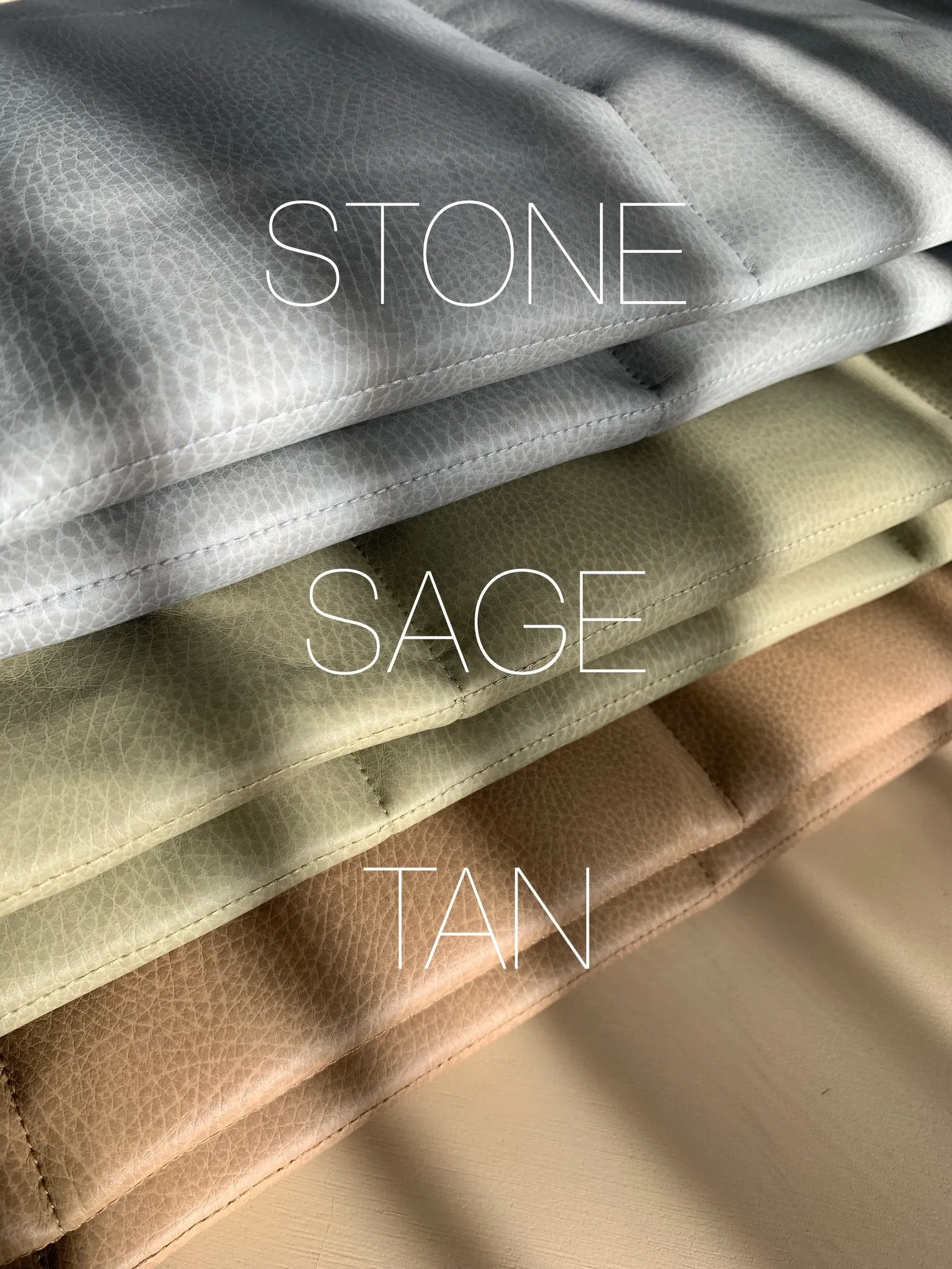 Quilted Vegan Leather Playmat - Tan