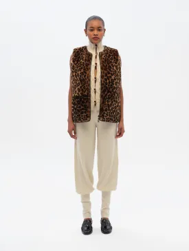 REVS - Reversible animal-print shearling leather vest