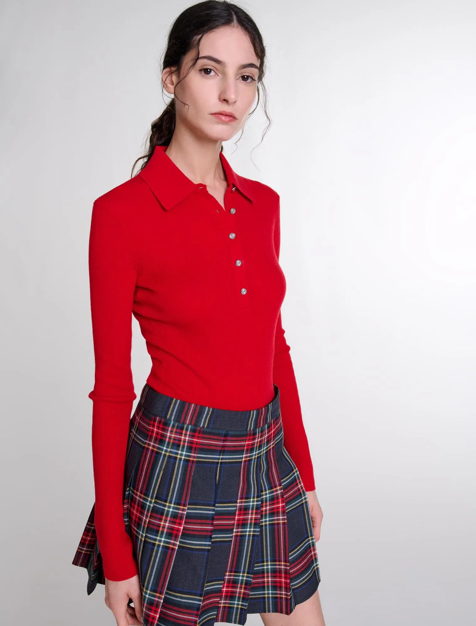 Short tartan print skirt