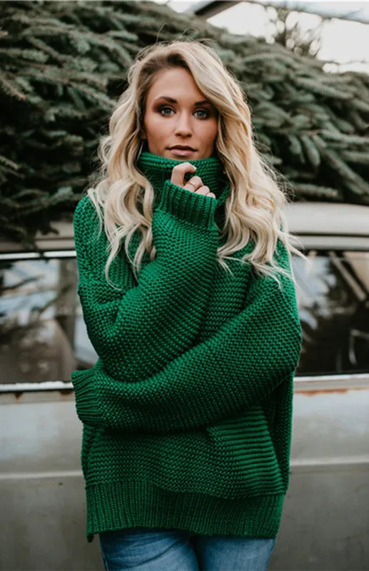 Thick Knitted Chunky Turtle Neck Sweater